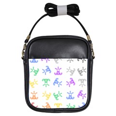 Rainbow Clown Pattern Girls Sling Bags by Amaryn4rt