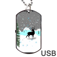 Rocky Mountain High Colorado Dog Tag Usb Flash (two Sides)  by Amaryn4rt