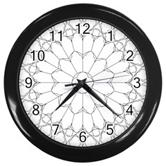 Roses Stained Glass Wall Clocks (black) by Amaryn4rt