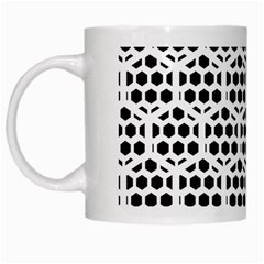 Seamless Honeycomb Pattern White Mugs by Amaryn4rt