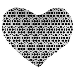 Seamless Honeycomb Pattern Large 19  Premium Heart Shape Cushions by Amaryn4rt