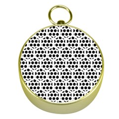 Seamless Honeycomb Pattern Gold Compasses by Amaryn4rt