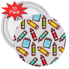 Seamless Pixel Art Pattern 3  Buttons (10 Pack) 