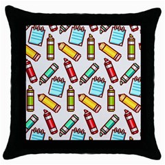 Seamless Pixel Art Pattern Throw Pillow Case (black)