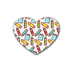 Seamless Pixel Art Pattern Heart Coaster (4 Pack)  by Amaryn4rt