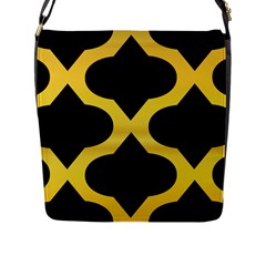 Seamless Gold Pattern Flap Messenger Bag (L) 