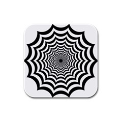 Spider Web Hypnotic Rubber Square Coaster (4 Pack)  by Amaryn4rt