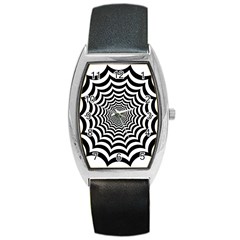 Spider Web Hypnotic Barrel Style Metal Watch