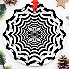 Spider Web Hypnotic Round Filigree Ornament (2side) by Amaryn4rt