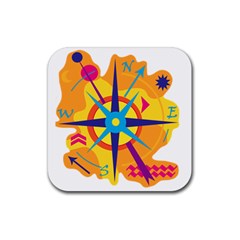 Orange Navigation Rubber Coaster (square)  by Valentinaart