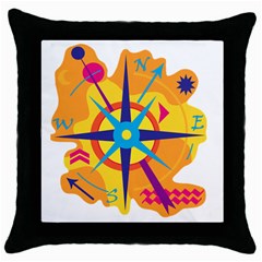 Orange Navigation Throw Pillow Case (black) by Valentinaart