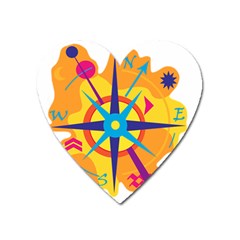 Orange Navigation Heart Magnet by Valentinaart