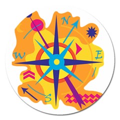 Orange Navigation Magnet 5  (round) by Valentinaart