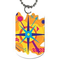 Orange Navigation Dog Tag (one Side) by Valentinaart