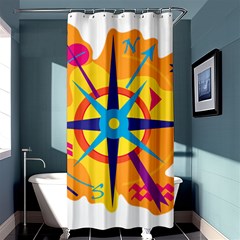 Orange Navigation Shower Curtain 36  X 72  (stall)  by Valentinaart