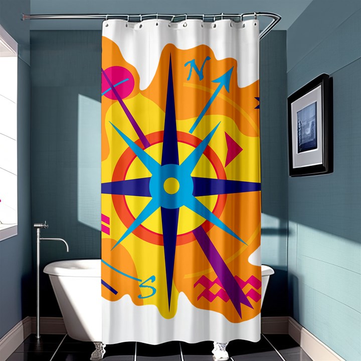 Orange navigation Shower Curtain 36  x 72  (Stall) 