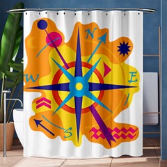 Orange Navigation Shower Curtain 60  X 72  (medium)  by Valentinaart