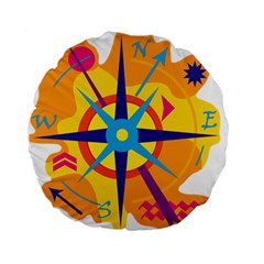 Orange Navigation Standard 15  Premium Round Cushions by Valentinaart