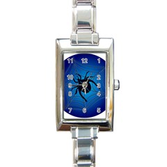 Spider On Web Rectangle Italian Charm Watch