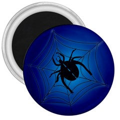 Spider On Web 3  Magnets by Amaryn4rt