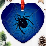 Spider On Web Ornament (Heart)  Front