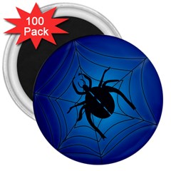 Spider On Web 3  Magnets (100 Pack) by Amaryn4rt