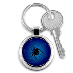 Spider On Web Key Chains (round)  by Amaryn4rt