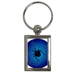 Spider On Web Key Chains (rectangle)  by Amaryn4rt