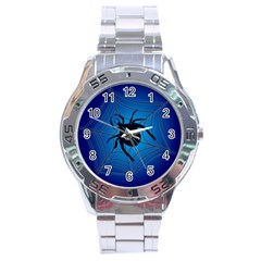 Spider On Web Stainless Steel Analogue Watch by Amaryn4rt