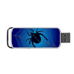 Spider On Web Portable Usb Flash (two Sides) by Amaryn4rt