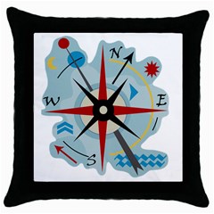 Navigation Throw Pillow Case (black) by Valentinaart