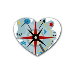 Navigation Heart Coaster (4 Pack)  by Valentinaart