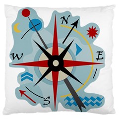 Navigation Large Flano Cushion Case (one Side) by Valentinaart