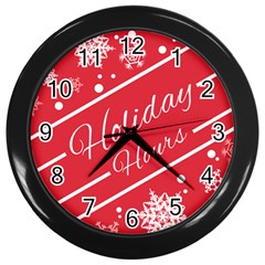 Winter Holiday Hours Wall Clocks (black) by Amaryn4rt