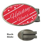 Winter Holiday Hours Money Clips (Oval)  Front