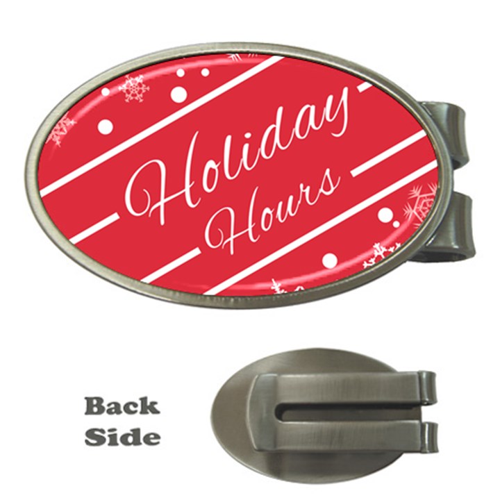 Winter Holiday Hours Money Clips (Oval) 