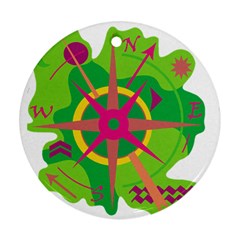 Green Navigation Ornament (round)  by Valentinaart