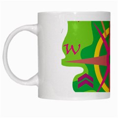 Green Navigation White Mugs by Valentinaart