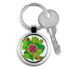 Green Navigation Key Chains (round)  by Valentinaart