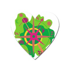 Green Navigation Heart Magnet by Valentinaart