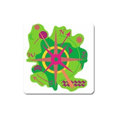 Green Navigation Square Magnet by Valentinaart