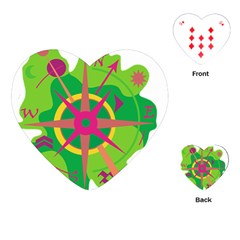 Green Navigation Playing Cards (heart)  by Valentinaart