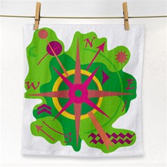 Green Navigation Face Towel by Valentinaart