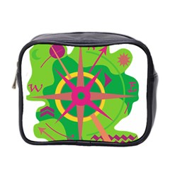 Green Navigation Mini Toiletries Bag 2-side by Valentinaart