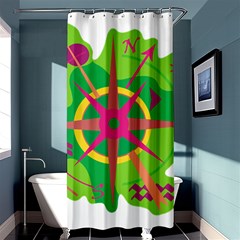 Green Navigation Shower Curtain 36  X 72  (stall)  by Valentinaart