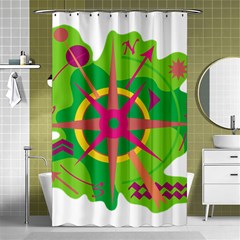 Green Navigation Shower Curtain 48  X 72  (small)  by Valentinaart