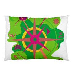 Green Navigation Pillow Case (two Sides) by Valentinaart