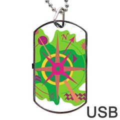 Green Navigation Dog Tag Usb Flash (one Side) by Valentinaart