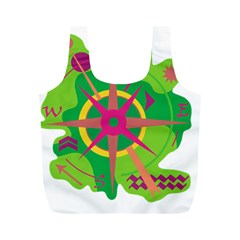 Green Navigation Full Print Recycle Bags (m)  by Valentinaart