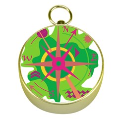 Green Navigation Gold Compasses by Valentinaart